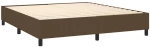 vidaXL Κρεβάτι Boxspring με Στρώμα & LED Σκ.Καφέ 160x200εκ. Υφασμάτινο