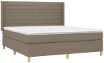 vidaXL Κρεβάτι Boxspring με Στρώμα & LED Taupe 160x200 εκ. Υφασμάτινο