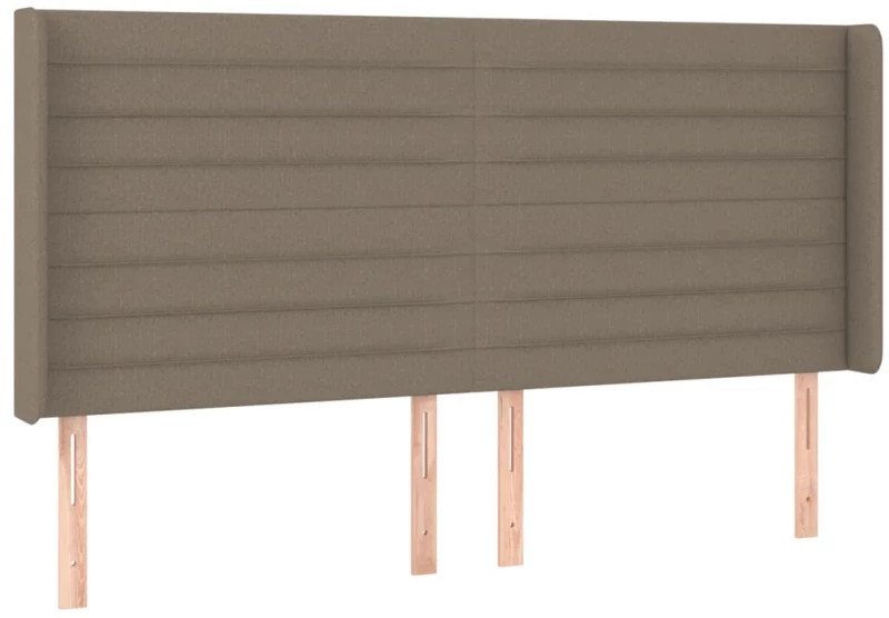 vidaXL Κρεβάτι Boxspring με Στρώμα & LED Taupe 160x200 εκ. Υφασμάτινο