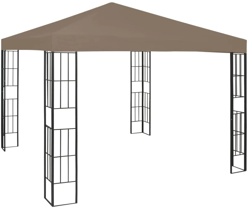 vidaXL Κιόσκι με Φωτάκια LED Taupe 3 x 3 μ.