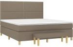 vidaXL Κρεβάτι Boxspring με Στρώμα Taupe 180x200 εκ. Υφασμάτινο