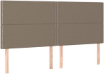 vidaXL Κρεβάτι Boxspring με Στρώμα Taupe 180x200 εκ. Υφασμάτινο