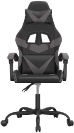 vidaXL Καρέκλα Gaming Περιστρεφόμενη Μαύρη/Γκρι από Συνθετικό Δέρμα