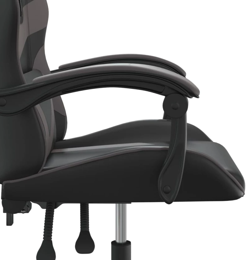 vidaXL Καρέκλα Gaming Περιστρεφόμενη Μαύρη/Γκρι από Συνθετικό Δέρμα