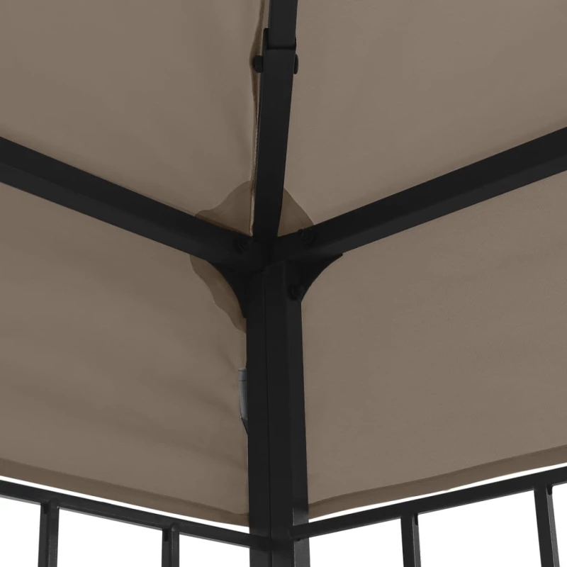 vidaXL Κιόσκι με Φωτάκια LED Taupe 4 x 3 μ.