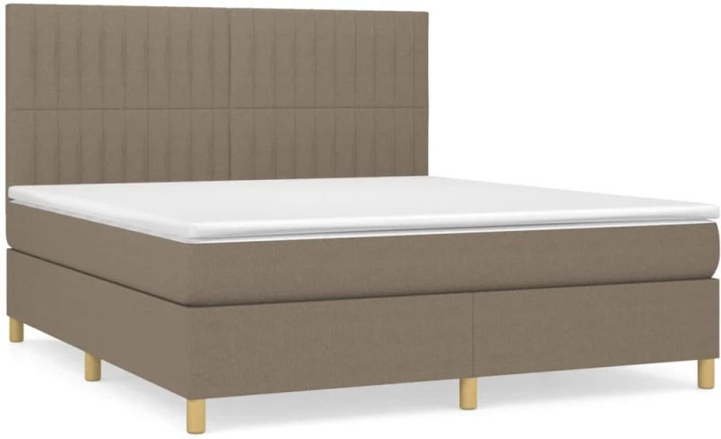 vidaXL Κρεβάτι Boxspring με Στρώμα Taupe 160x200 εκ. Υφασμάτινο