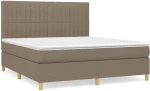 vidaXL Κρεβάτι Boxspring με Στρώμα Taupe 160x200 εκ. Υφασμάτινο