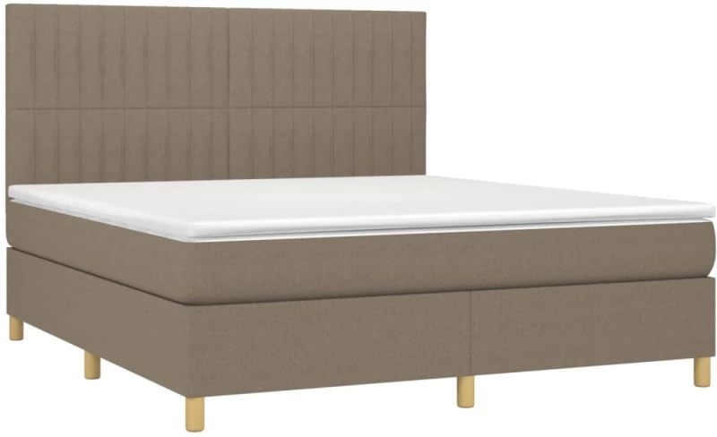 vidaXL Κρεβάτι Boxspring με Στρώμα Taupe 160x200 εκ. Υφασμάτινο