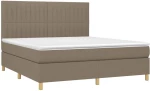 vidaXL Κρεβάτι Boxspring με Στρώμα Taupe 160x200 εκ. Υφασμάτινο