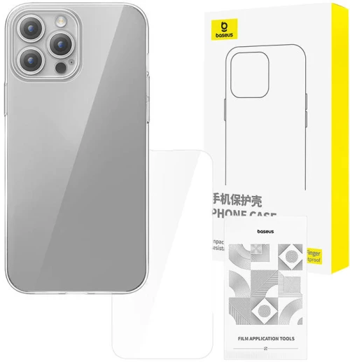 Clear Case Baseus iPhone 15 Pro + tempered glass