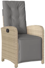 vidaXL Σετ Τραπεζαρίας Κήπου 5 τεμ. Μπεζ Συνθετικό Ρατάν με Μαξιλάρι
