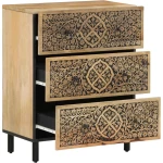 vidaXL Βοηθητικά Ντουλάπια 3 Τεμ. 60x33x75 εκ. από Μασίφ Ξύλο Μάνγκο