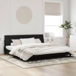 vidaXL Πλαίσιο Κρεβατιού με LED Μαύρο 200 x 200 εκ. Βελούδινο