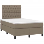 vidaXL Κρεβάτι Boxspring με Στρώμα Taupe 120x190 εκ. Υφασμάτινο
