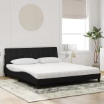 vidaXL Κρεβάτι με Στρώμα Μαύρο 180x200 εκ. Βελούδινο