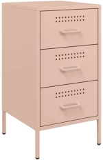 vidaXL Κομοδίνα 2 τεμ. Ροζ 36x39x68 εκ. από Χάλυβα