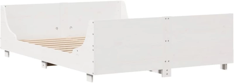 vidaXL Σκελετός Κρεβ. Χωρίς Στρώμα Λευκό 150x200 εκ Μασίφ Πεύκο