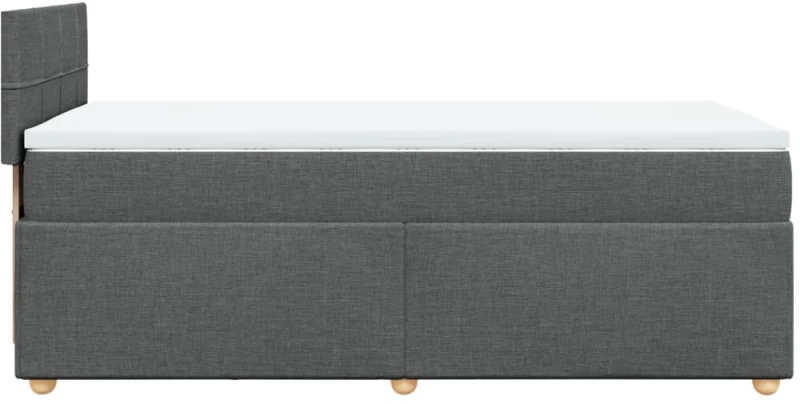 vidaXL Κρεβάτι Boxspring με Στρώμα Σκούρο Γκρι 90x190 εκ. Υφασμάτινο