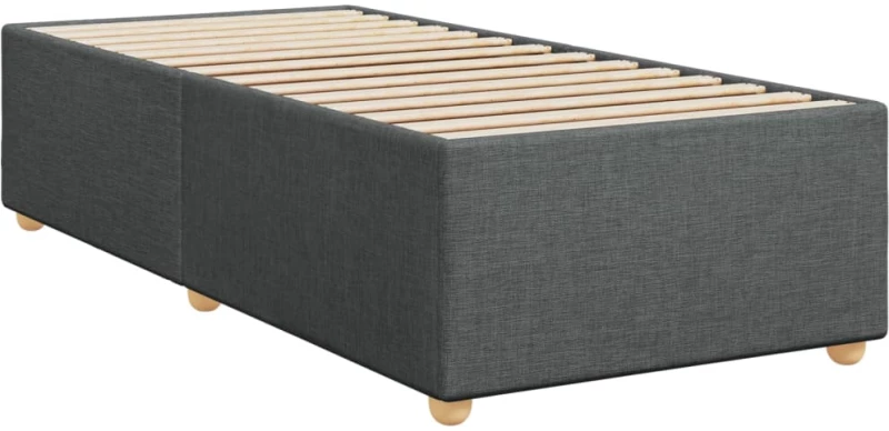 vidaXL Κρεβάτι Boxspring με Στρώμα Σκούρο Γκρι 90x190 εκ. Υφασμάτινο