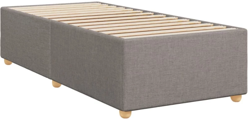 vidaXL Κρεβάτι Boxspring με Στρώμα Taupe 100 x 200 εκ. Υφασμάτινο