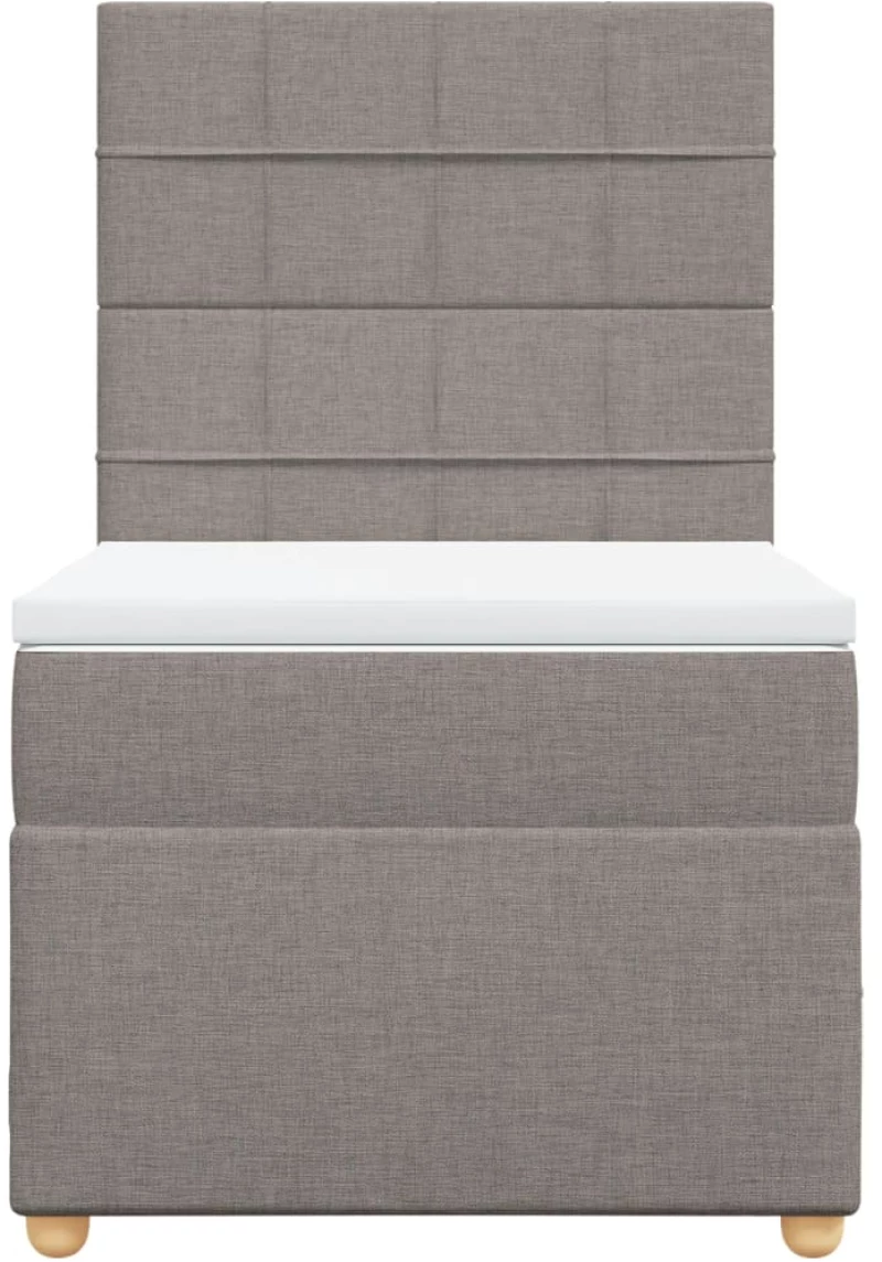 vidaXL Κρεβάτι Boxspring με Στρώμα Taupe 90x190 εκ.Υφασμάτινο