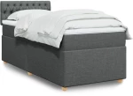 vidaXL Κρεβάτι Boxspring με Στρώμα Σκούρο Γκρι 80x200 εκ. Υφασμάτινο