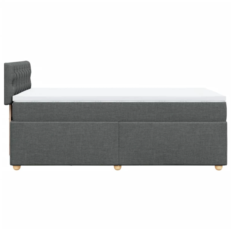 vidaXL Κρεβάτι Boxspring με Στρώμα Σκούρο Γκρι 80x200 εκ. Υφασμάτινο