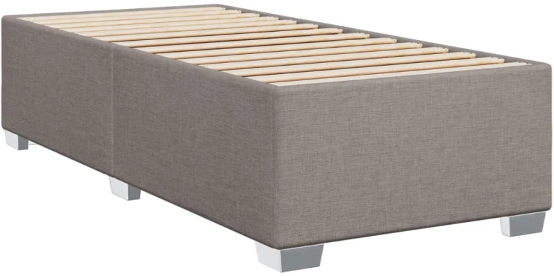 vidaXL Κρεβάτι Boxspring με Στρώμα Taupe 90x200 εκ. Υφασμάτινο