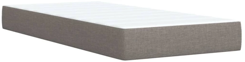 vidaXL Κρεβάτι Boxspring με Στρώμα Taupe 90x200 εκ. Υφασμάτινο
