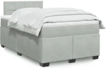 vidaXL Κρεβάτι Boxspring με Στρώμα Ανοιχτό Γκρι 120x190 εκ. Βελούδινο