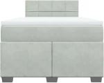 vidaXL Κρεβάτι Boxspring με Στρώμα Ανοιχτό Γκρι 120x190 εκ. Βελούδινο