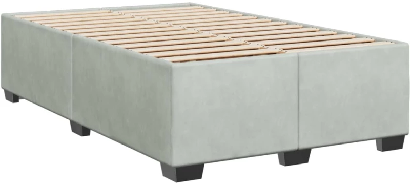 vidaXL Κρεβάτι Boxspring με Στρώμα Ανοιχτό Γκρι 120x190 εκ. Βελούδινο
