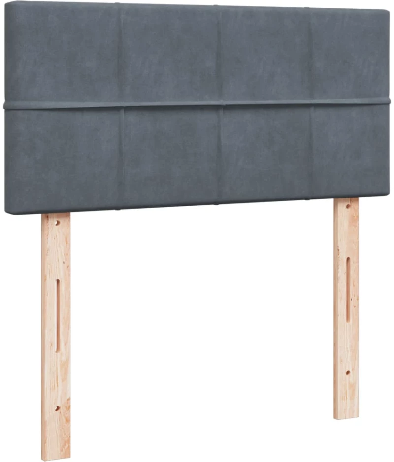 vidaXL Κρεβάτι Boxspring με Στρώμα Σκούρο Γκρι Single Βελούδινο