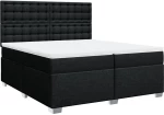 vidaXL Κρεβάτι Boxspring με Στρώμα Μαύρο 200x200 εκ. Υφασμάτινο