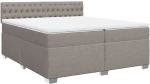 vidaXL Κρεβάτι Boxspring με Στρώμα Taupe 200x200 εκ. Υφασμάτινο