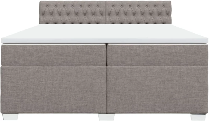 vidaXL Κρεβάτι Boxspring με Στρώμα Taupe 200x200 εκ. Υφασμάτινο