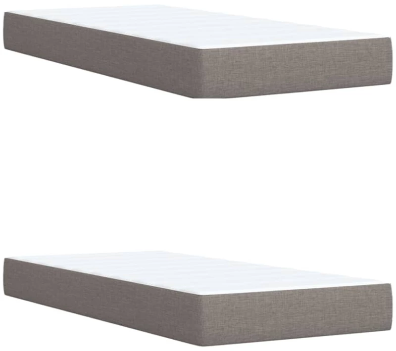 vidaXL Κρεβάτι Boxspring με Στρώμα Taupe 200x200 εκ. Υφασμάτινο