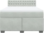 vidaXL Κρεβάτι Boxspring με Στρώμα Ανοιχτό Γκρι 140x200 εκ. Βελούδινο