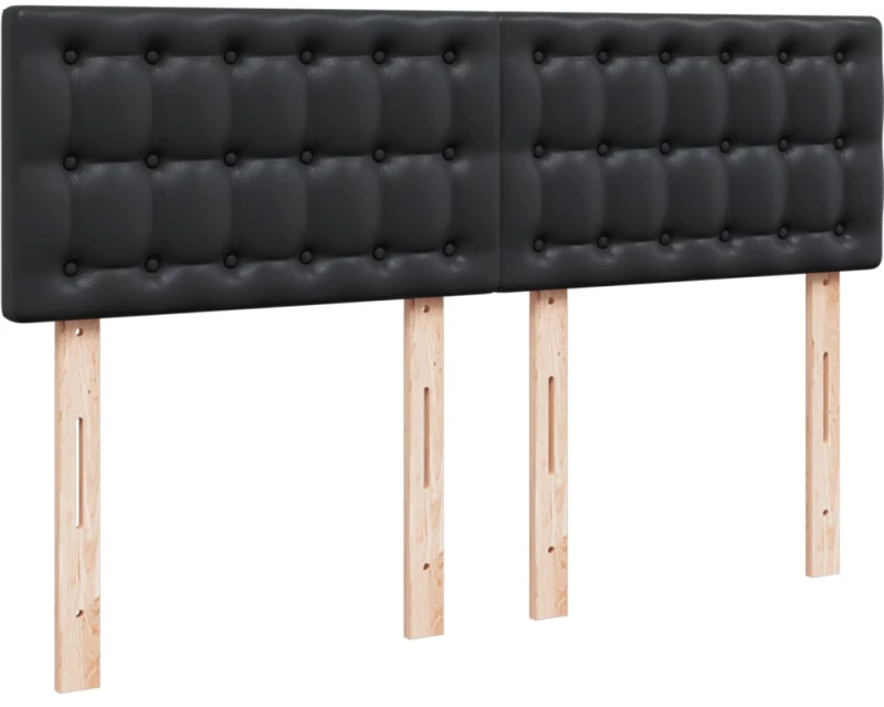 vidaXL Κρεβάτι Boxspring με Στρώμα Μαύρο 140x190εκ.από Συνθετικό Δέρμα