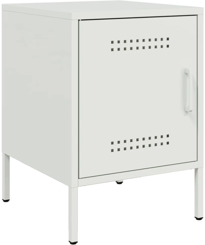vidaXL Κομοδίνο Λευκό 36x39x50,5 εκ. από Χάλυβα
