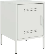 vidaXL Κομοδίνο Λευκό 36x39x50,5 εκ. από Χάλυβα