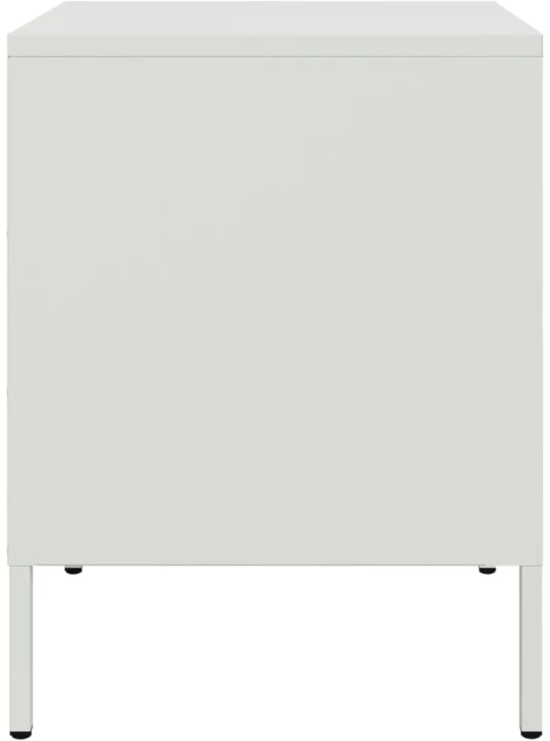 vidaXL Κομοδίνο Λευκό 36x39x50,5 εκ. από Χάλυβα
