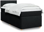 vidaXL Κρεβάτι Boxspring με Στρώμα Μαύρο 80 x 200 εκ. Υφασμάτινο