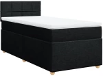 vidaXL Κρεβάτι Boxspring με Στρώμα Μαύρο 80 x 200 εκ. Υφασμάτινο