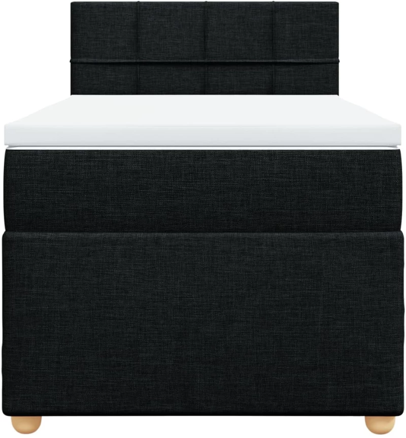 vidaXL Κρεβάτι Boxspring με Στρώμα Μαύρο 80 x 200 εκ. Υφασμάτινο