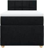 vidaXL Κρεβάτι Boxspring με Στρώμα Μαύρο 80 x 200 εκ. Υφασμάτινο