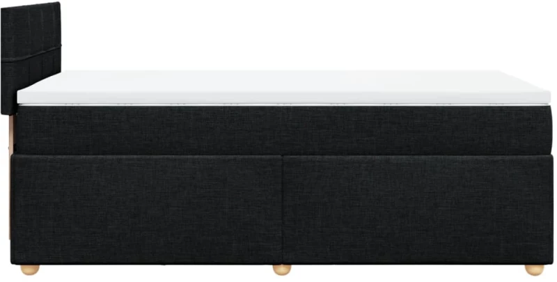 vidaXL Κρεβάτι Boxspring με Στρώμα Μαύρο 80 x 200 εκ. Υφασμάτινο