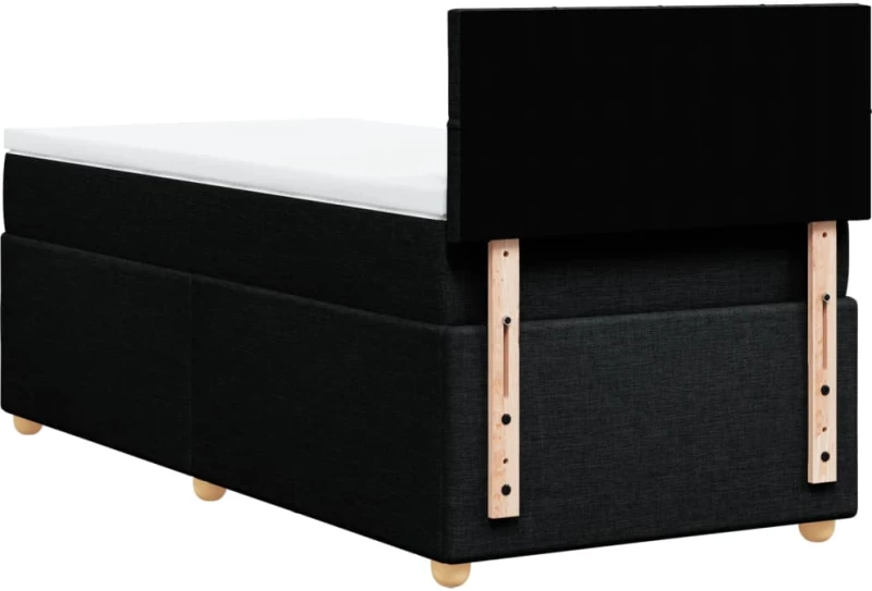 vidaXL Κρεβάτι Boxspring με Στρώμα Μαύρο 80 x 200 εκ. Υφασμάτινο