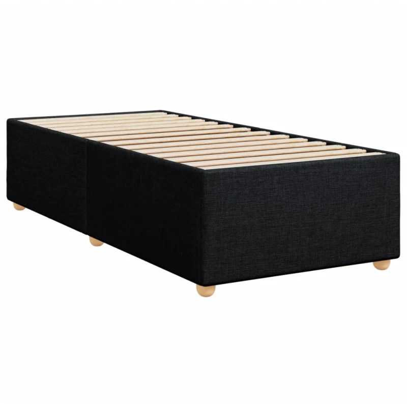 vidaXL Κρεβάτι Boxspring με Στρώμα Μαύρο 80 x 200 εκ. Υφασμάτινο