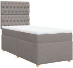 vidaXL Κρεβάτι Boxspring με Στρώμα Taupe 90x190 εκ.Υφασμάτινο